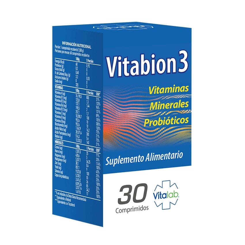 Vitabion 3 x 30 cápsulas. Farmex-Yapp-Programa-Boleta